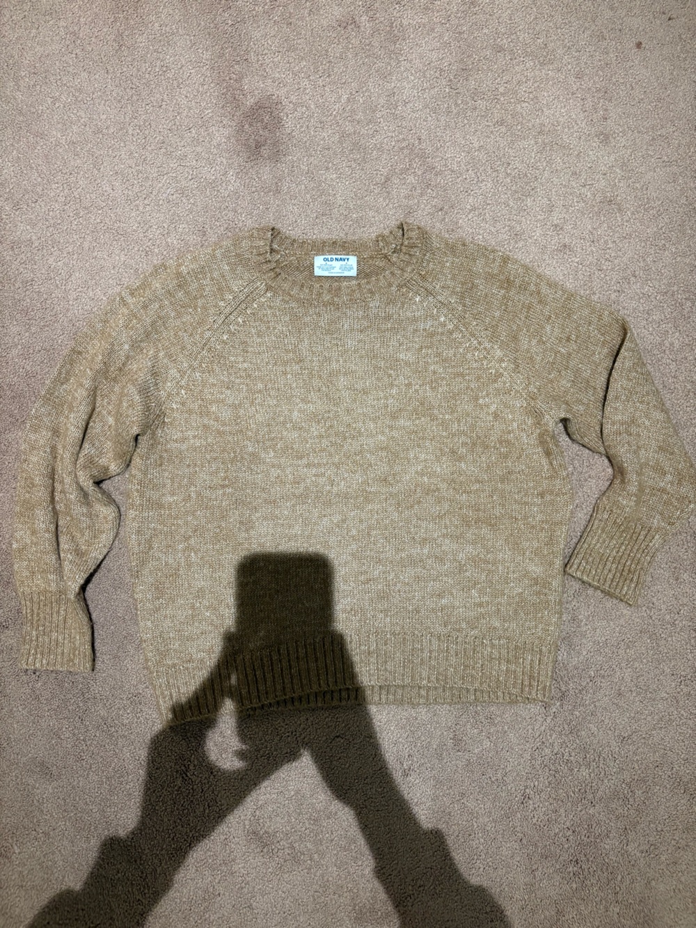 Old Navy Heathered Beige Crewneck Sweater size small